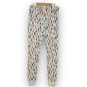 Hanna Andersson Bright Bulb Holiday Long John Pajama Pants Adult Size Small